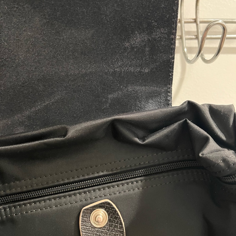 Longchamp Le Pliage Black Backpack with Black Leather Trim - Picture 7 of 11